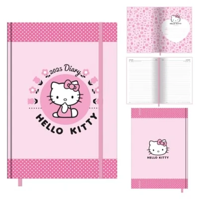 Image of HELLO KITTY 2025 A5 Diary Charming DTP Design Featuring Iconic Cat Graphics, Monthly &amp; Weekly Pages for Stylish Daily Scheduling, Creative Notes, and Personalized Planning All Year