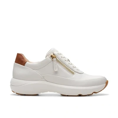 Image of Clarks Women&#039;s 261766504 Sneaker, Off White Lea, 8 UK