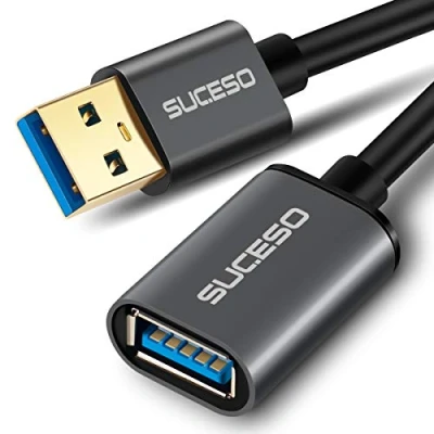 Image of SUCESO USB 3.0 Extension Cable 2M Type A Male to Female 5Gbps Data Sync Extender Cord Compatible with Printer, Scanner, Keyboard, Oculus Rift, Hard Drive,PS VR,HTC Vive,Card Reader, Camera