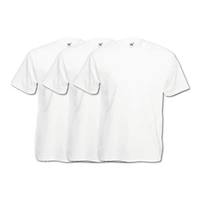 Image of Fruit of the Loom Men&#039;s Valueweight Tee, 3 Pack T Shirt, White (White 30), Small (Size:S) (Pack 3)