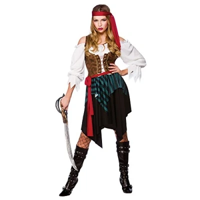 Image of Adult Womens Caribbean Pirate Fancy Dress Costume Small (UK 10 12)