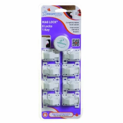 Image of Dreambaby Mag Lock Classic, White, 8 Locks + Key