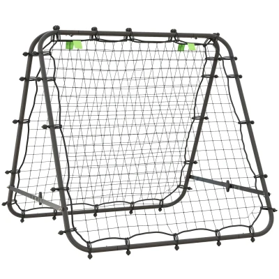 Image of HOMCOM Double Sided Football Rebounder Net, Rebound Net Target Goal with 5 Adjustable Angles, Garden Training Equipment for Youth, Black