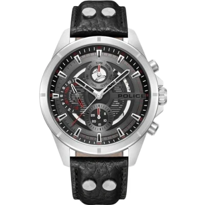 Image of Police Men Analog Quartz Watch with Leather Strap PEWJF0004601
