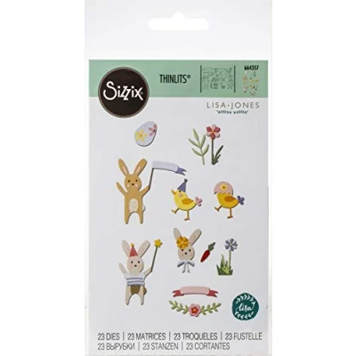 Image of Sizzix Thinlits Die Set 23 Pack 664357 Easter Celebration by Lisa Jones, Paper, Multicolour, One Size