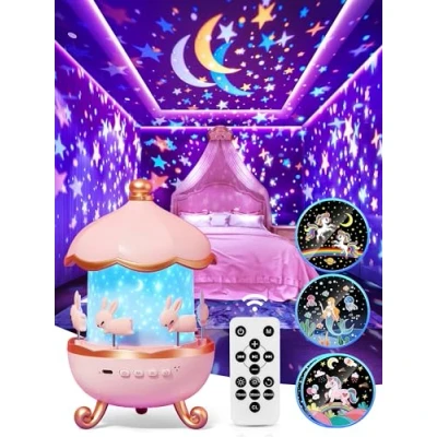 Image of Sensory Lights Star Projector Night Light Projector【GIFTS PACKAGE】, 15 Films+10 White Noise for Autism, 180 Lighting Mode Starlight Light, Remote Autism