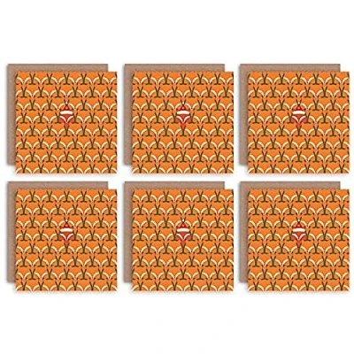 Image of Wee Blue Coo Christmas Cards 6 Pack Fox Santa Winter Pattern Set Xmas