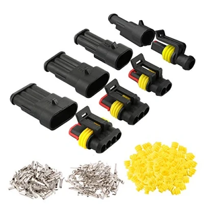Image of QitinDasen 12 Set Waterproof Car Electrical Connectors, Sealed Connector Plug Socket Kit, for Truck Boat (1 Pin/2 Pin/3 Pin/4 Pin)