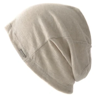 Image of CHARM Linen Mens Summer Beanie Womens Slouchy Lightweight Knit Hat Cap Made in Japan Beige