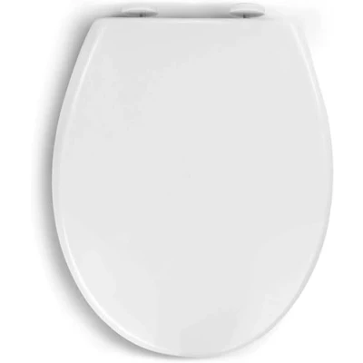 Image of Soft Close White Toilet Seat Luxury Bathroom Slow Seats Wc Heavy Duty D Shaped, Easy to Install, Includes Fittings Use for Home Comfortable, Durable &amp; Sturdy, Quick Release Clean