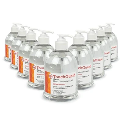 Image of TouchGuard Clear Hand Gel, Multipack of 10 x 500ml Made in UK