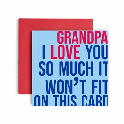 Image of Huxters Birthday Cards for Men I Love You Grandpa Card him Funny Fathers Day Fun Happy 14.8cm (Grandpa)