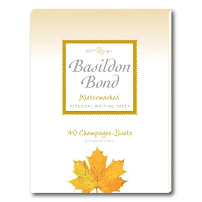 Image of Basildon Bond Luxury Writing Pad with 40 Sheets Champagne, Duke (137 x 178mm)
