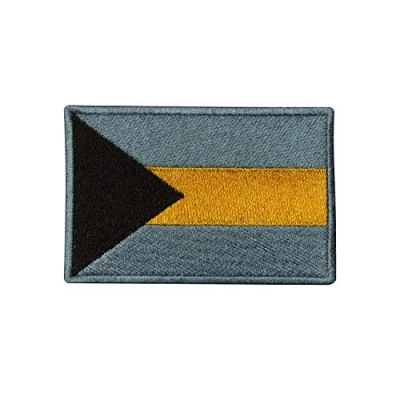 Image of Bahamas National Country Flag Patch Iron On Sew Embroidery Badge