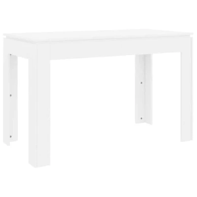 Image of vidaXL Dining Table in Elegant White Modern Design for Kitchen and Room Constructed from Engineered Wood with Chrome Material Easy to Clean