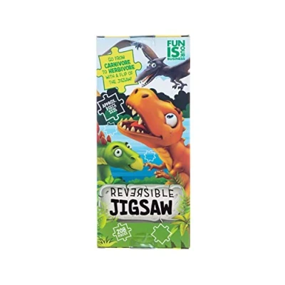 Image of Boxer Gifts Dinosaur Reversible Jigsaw Colourful Carnivore To Herbivore 2 In 1 Puzzle With Facts Awesome Educational Gift For Kids