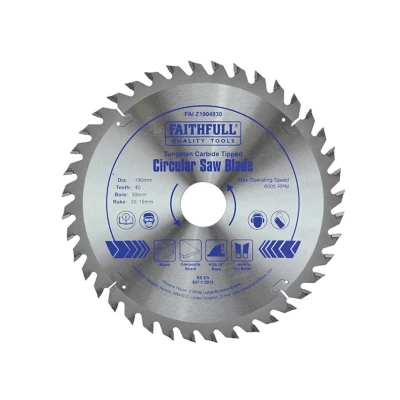 Image of Faithfull TCT Circular Saw Blade 190 x 30mm 40T POS FAIZ1904030