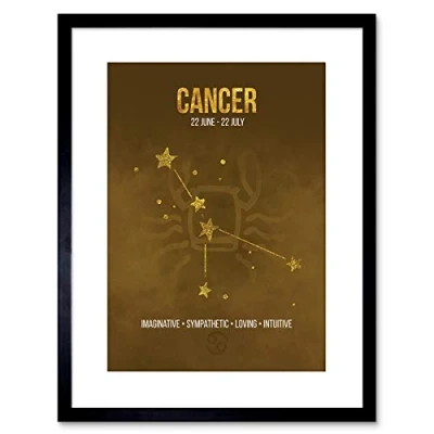 Image of Wee Blue Coo ZODIAC STAR SIGN BIRTHDAY ASTROLOGY CANCER FRAMED ART PRINT F97X13502