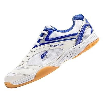 Image of JiuQing Table Tennis Shoes Mens Womens Indoor Court Sneakers Non Slip Breathable for Pickleball Training,Blue,9 UK