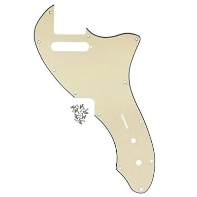 Image of FLEOR 12 Screw Holes TL Thinline Pickguard Re Issue Style Scratch Plate Fits Original U.S. Made TE 69 RI USA, 3 ply Cream