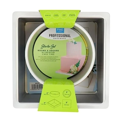 Image of PME Cake Pan Starter Bundle, Set of 2, 4 inch deep