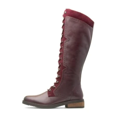Image of Hush Puppies Women&#039;s Rudy Knee High Boot, Burgundy, 8 UK