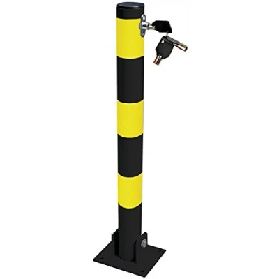 Image of MP Essentials Home Shop Driveways Folding Fold Down Security Parking Post With Lock &amp; Bolts