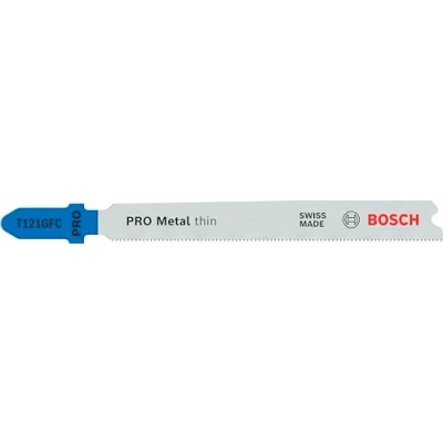 Image of Bosch 5 x Pro Metal Thin T121GFC Jigsaw Blade (for Sheet Steel, Length 92 mm, Professional Accessories Jigsaw)