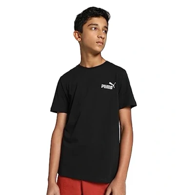 Image of Puma Small LOGO TEE Unisex Basic Tshirt for kids, Size: 6y (5 6y), Black