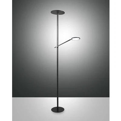 Image of Regina LED Integrated Floor Lamp Black Glass
