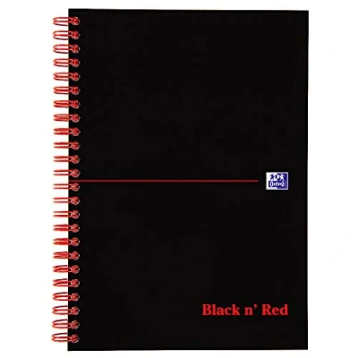 Image of Black n&#039; Red A5 Twinwire Card Cover Notebook Black/Red