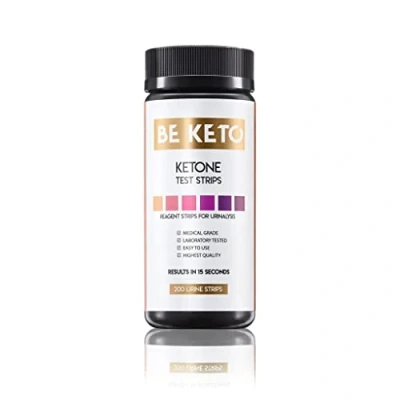 Image of BeKeto Ketone Test Strips 200 Urine Tester Keto Diet Weight Loss Analysis Suitable for Ketogenic, Paleo, Low Carbs, Diabetics &amp; Atkins Testing
