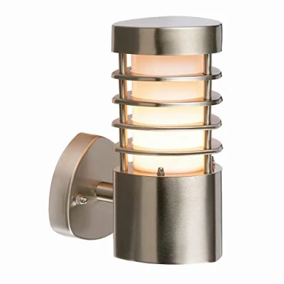 Image of Outdoor Brushed Stainless Steel IP44 Lantern Wall Light Fitting
