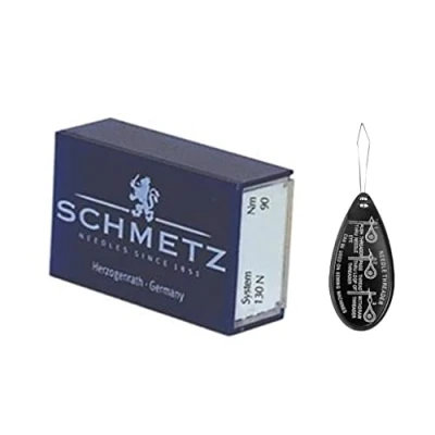 Image of Topstitch Sewing Machine Needles, Box of 100, Size 90/14, Includes Large Needle Threader