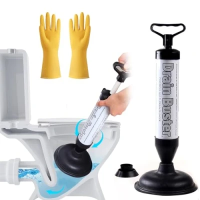 Image of SubTack Drain Unblocker Sink Plungers for Unblocking Plunger Shower Powerful Toilet Air with 2 Cups Toilet, Sink, Shower, Bath