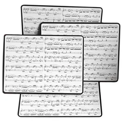 Image of The Leonardo Collection Making Music Place Mats, Set of 4, Black and White, 29x22cm, LP93671