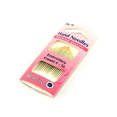Image of Hemline Premium Gold Eye Embroidery Crewel Needles per pack of 16