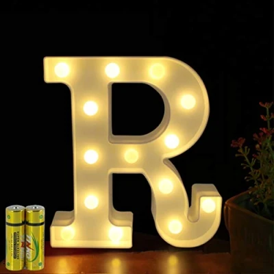 Image of HONPHIER® Letter Lights Decorative LED Alphabet Marquee Decoration Light Up Sign Night Battery Operated for Birthday Party Wedding Receptions Holiday Bar Home Bedroom Bath Decor (R)