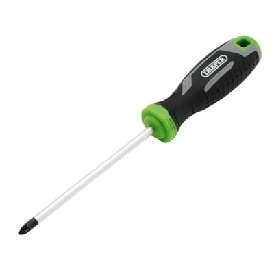 Image of Draper Pozi Soft Grip Screwdriver, PZ2 x 125mm 13372 Magnetic Tip, CRV Blade
