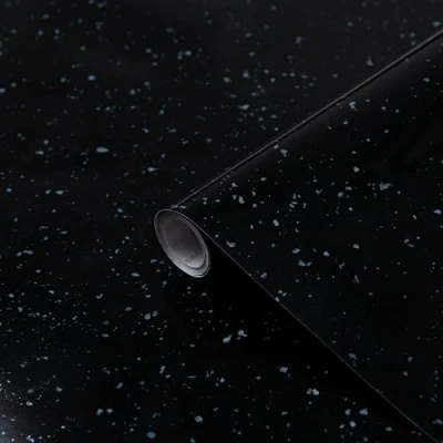 Image of d c fix vinyl wrap Black granite stone effect 45 cm x 2 m sticky back plastic roll for furniture, kitchen &amp; cupboards contact paper sticker self adhesive film