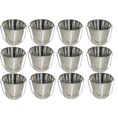 Image of TZ TWELVE Stainless Steel 12 Litre Metal Buckets Food Catering Kitchen Chef by Toolzone