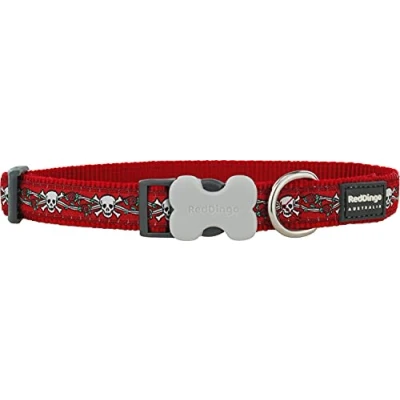 Image of Red Dingo 25mm Skull &amp; Roses Dog Collar, Large