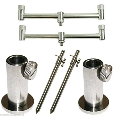 Image of Lidsters Fishing Supplies Buzz Bar Set With 2 x 20cm Rod Bars TBAR 20 30CM Bank sticks + Stage Stands