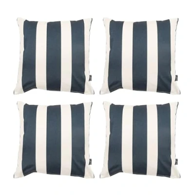 Image of icon Indoor Outdoor Cushions Filled, Boho Collection, Black, Set of 4, 43cm x 43cm, Water Resistant, Black for Garden Furniture, Lounge, Garden, Patio