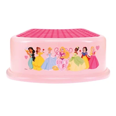 Image of Disney Princess Loving Life Step Stool Kids Stool, Potty Training, Non Slip, Bathroom, Kitchen, Lightweight