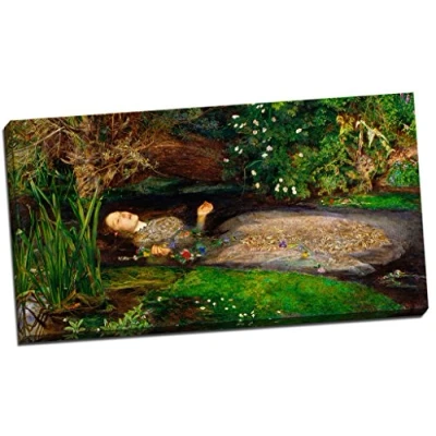 Image of John Everett Millais Ophelia Canvas Print Picture Wall Art Large 30x16 Inches