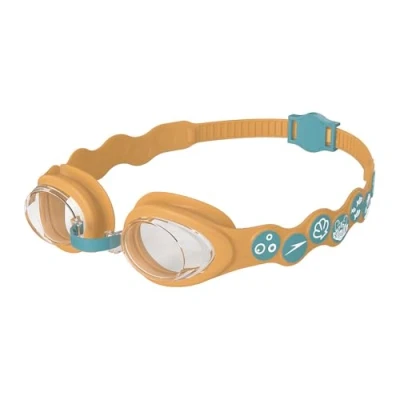 Image of Speedo Infant Sea Squad Spot Swimming Goggles Learn to Swim Adjustable Strap Comfort, Aquarium/Aanadi Orange/Clear, One Size