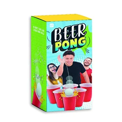 Image of Giftmaker Activity Beer Pong Great for Drinking Games, Hen Party Accessories, Garden Games Adults, Red Cups and Balls Included