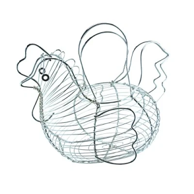 Image of APOLLO THE HOUSEWARES BRAND Chr Basket Hen for Eggs, Multi Colour, 34x24x30, One Size