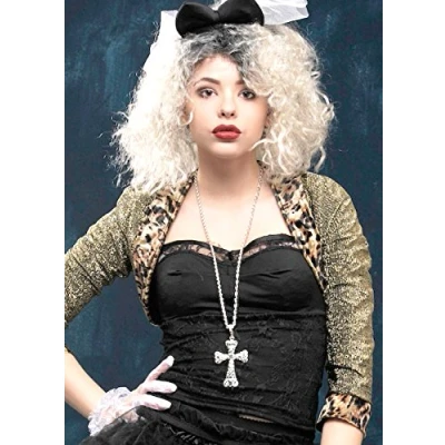 Image of Boland 80s Madonna Style Fancy Dress Jewel Cross Necklace